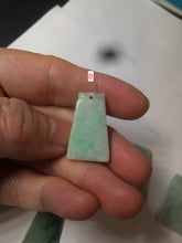 Load image into Gallery viewer, 100% Natural type A icy watery light green/sunny green Jadeite Jade safe and sound pendant BF97
