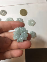 Load image into Gallery viewer, Type A 100% Natural light green/white/purple jadeite Jade flower Pendant PB47
