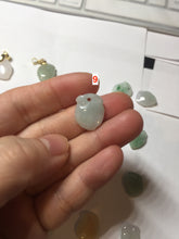 Load image into Gallery viewer, Type A 100% Natural icy watery sunny green/purple/white/yellow Jadeite Jade Peach Pendant group BF151
