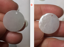 Load image into Gallery viewer, 100% Natural icy watery white/light green jadeite Jade round disc Pendant/worry stone BF99
