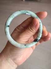 Load image into Gallery viewer, 57mm certified 100% natural Type A light green with dark green floating flowers round cut jadeite jade bangle AA7-3882
