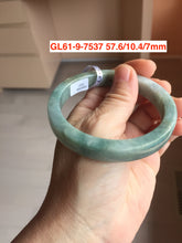 Load image into Gallery viewer, 56-58mm Certified Type A 100% Natural Dark Green Purple Gray Monet's Pond Square Jadeite Jade Bangle group GL61
