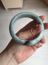 Load image into Gallery viewer, 58mm certified Type A 100% Natural light green gray chubby Jadeite Jade bangle BS115-6636
