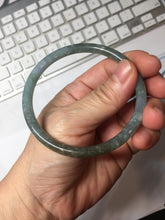 Load image into Gallery viewer, 58.9mm Type A 100% Natural Light Green/Gray/Black/Purple/Brown “Reed Flowers &amp; Snow” Guatemala Slim Round Cut Jadeite Bangle PJ123-1414
