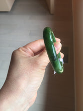 Load image into Gallery viewer, 51mm certified 100% Natural dark green/black nephrite (碧玉) bangle HN123-0138
