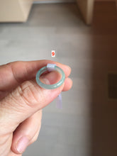 Load image into Gallery viewer, Size 2 1/4 (13.6mm) 100% natural type A icy watery green/blue/gray Guatemala jadeite jade band ring group AA105
