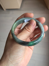 Load image into Gallery viewer, 51.2mm Certified  Type A 100% Natural sunny green gray black(Wuji) Mountains Embrace Emerald(群山怀翠) jadeite jade bangle AZ180-0509
