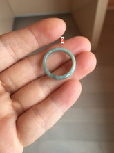 Load image into Gallery viewer, 15.7mm size 5 100% natural type A icy watery green/blue icy watery Guatemala jadeite jade band ring group BP87
