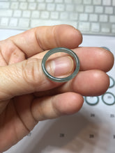 Load image into Gallery viewer, 16.7mm Size 6 1/4 100% natural type A icy watery dark green blue black gray Guatemala jadeite band ring group PE129
