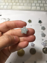 Load image into Gallery viewer, Type A 100% Natural light green/white/purple jadeite Jade flower Pendant group PC223
