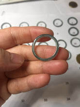 Load image into Gallery viewer, 19.2mm size 9 1/4 100% natural type A icy watery green/blue slim style Guatemala jadeite jade band ring group PJ34
