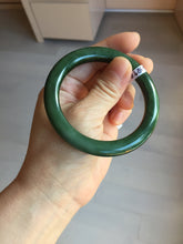 Load image into Gallery viewer, 55mm certified 100% Natural dark green/black nephrite (碧玉)  bangle HT168-3-3890
