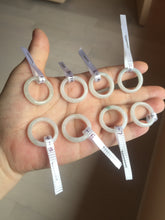 Load image into Gallery viewer, Size 8 100% natural type A icy watery green/white/purple jadeite jade band ring group R113
