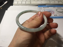 Load image into Gallery viewer, 54.9mm certified natural 100% natural Type A light green slim round cut jadeite jade bangle PF61-0444
