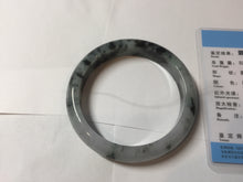 Load image into Gallery viewer, 57.2mm certified 100% natural Type A dark green black purple white Blooming Ink(水墨花开) jadeite jade bangle PB293-0507
