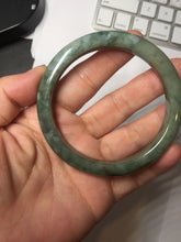 Load image into Gallery viewer, 57.6mm Certified type A 100% Natural oily dark greenwhite gray black watermelon rind  (瓜油青)  Jadeite bangle AZ187-1630
