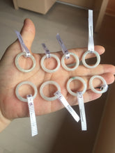 Load image into Gallery viewer, Size 8 100% natural type A icy watery green/white/purple jadeite jade band ring group R113
