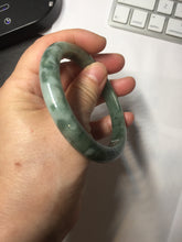 Load image into Gallery viewer, 57.6mm Certified type A 100% Natural oily dark greenwhite gray black watermelon rind  (瓜油青)  Jadeite bangle AZ187-1630
