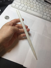 Load image into Gallery viewer, 20.5cm 100% Natural light green white Xiu Jade Serpentine oval style hairpin AW19
