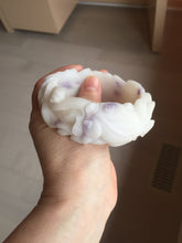 Load image into Gallery viewer, 55.5mm 100% natural pink red brown beige carved Goldern fish and lotus (金玉满堂)  Quartzite (Shetaicui jade) bangle SY127
