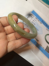 Load image into Gallery viewer, 49.5mm Certified Type A 100% Natural yellow/gray/green Jadeite Jade bangle AF80-5002
