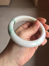 Load image into Gallery viewer, 59.5mm 100% Natural type A sunny green purple white Jadeite Jade bangle PE46-5504
