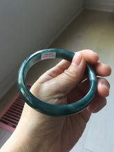 Load image into Gallery viewer, 61mm Certified Type A 100% Natural dark green/blue/gray/black Guatemala Jadeite bangle PJ147-1484
