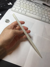 Load image into Gallery viewer, 20.5cm 100% Natural light green white Xiu Jade Serpentine oval style hairpin AW19
