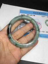 Load image into Gallery viewer, Shopify only 52.9mm Certified Type A 100% Natural green flying flowers Jadeite Jade bangle BF125-8568
