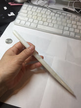 Load image into Gallery viewer, 20.5cm 100% Natural light green white Xiu Jade Serpentine oval style hairpin AW19
