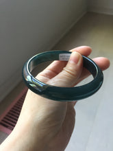 Load image into Gallery viewer, 62mm Certified Type A 100% Natural dark green/blue/gray/black Guatemala Jadeite bangle PJ146-1472

