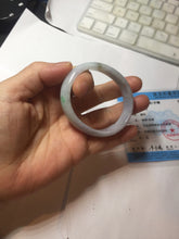 Load image into Gallery viewer, 45mm Certified Type A 100% Natural sunny green purple orange white(FU LU SHOU) flat Oval Jadeite Jade Bangle PJ71-2209
