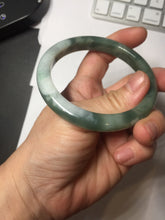 Load image into Gallery viewer, 57.6mm Certified type A 100% Natural oily dark greenwhite gray black watermelon rind  (瓜油青)  Jadeite bangle AZ187-1630
