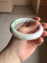 Load image into Gallery viewer, 59.5mm 100% Natural type A sunny green purple white Jadeite Jade bangle PE46-5504
