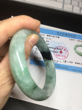 Load image into Gallery viewer, Shopify only 52.9mm Certified Type A 100% Natural green flying flowers Jadeite Jade bangle BF125-8568
