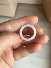 Load image into Gallery viewer, Size 5 3/4 100% natural type A icy watery green/white/purple jadeite jade band ring group R115
