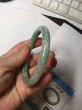 Load image into Gallery viewer, 57mm certified Type A 100% Natural dark green gray light purple round cut Jadeite Jade bangle PE94-6189

