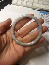Load image into Gallery viewer, 54.9mm certified natural 100% natural Type A light green slim round cut jadeite jade bangle PF61-0444
