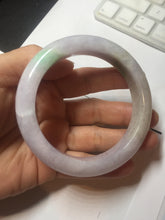 Load image into Gallery viewer, 59.5mm certified 100% natural Type A sunny green/purple white jadeite jade bangle PC198-1215
