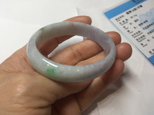 Load image into Gallery viewer, 45mm Certified Type A 100% Natural sunny green purple orange white(FU LU SHOU) flat Oval Jadeite Jade Bangle PJ71-2209
