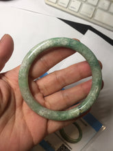 Load image into Gallery viewer, 57mm certified Type A 100% Natural dark green gray light purple round cut Jadeite Jade bangle PE94-6189
