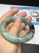 Load image into Gallery viewer, Shopify only 52.9mm Certified Type A 100% Natural green flying flowers Jadeite Jade bangle BF125-8568
