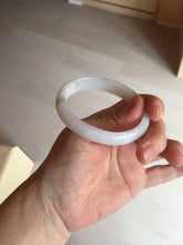 Load image into Gallery viewer, 52mm certified Type A 100% Natural green/white oval Jadeite Jade bangle BM60-0287
