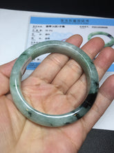 Load image into Gallery viewer, Shopify only 52.9mm Certified Type A 100% Natural green flying flowers Jadeite Jade bangle BF125-8568
