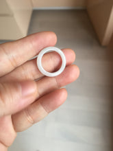 Load image into Gallery viewer, Size 5 3/4 100% natural type A icy watery green/white/purple jadeite jade band ring group R115
