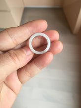 Load image into Gallery viewer, Size 5 3/4 100% natural type A icy watery green/white/purple jadeite jade band ring group R115
