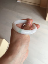 Load image into Gallery viewer, 52mm certified Type A 100% Natural green/white oval Jadeite Jade bangle BM60-0287
