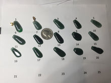 Load image into Gallery viewer, 100% Natural type A dark green gray black Guatemala Jadeite Jade thin blessed melon pendant PA210
