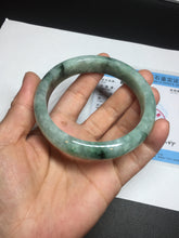 Load image into Gallery viewer, Shopify only 59mm Certified Type A 100% Natural dark green flying flowers Jadeite Jade bangle BF126-8561
