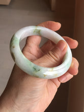 Load image into Gallery viewer, 54.8mm certified 100% natural Type A sunny green/purple/white jadeite jade bangle AA114-1051
